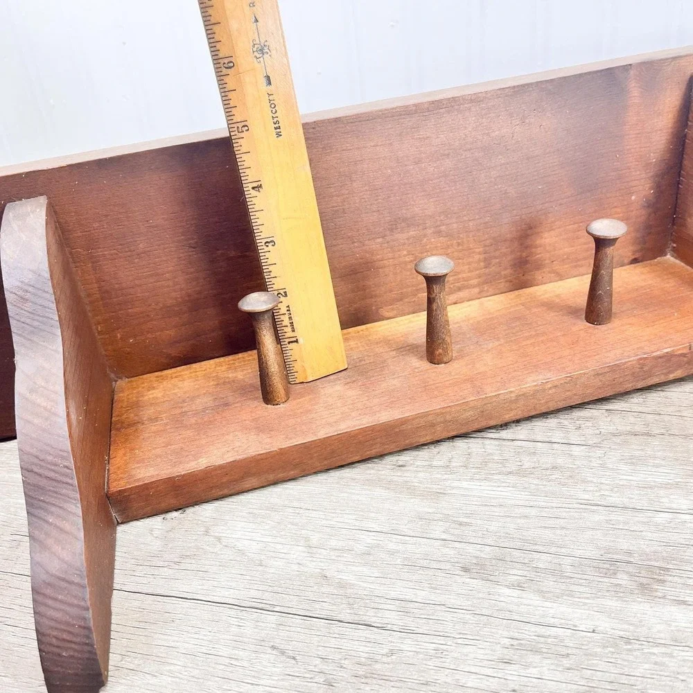Vintage Midcentury Modern Wood Shelf: Curio Trinket Display